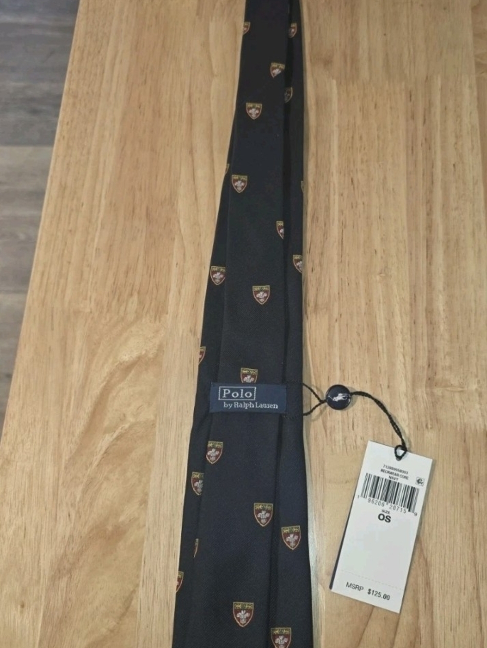 Polo Ralph Lauren Silk Tie Navy Shield Preppy.